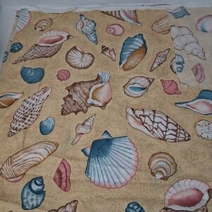 Vintage Seashells Print Cotton Fabric by Cranston VIP Beach Ocean‎ Sand Print